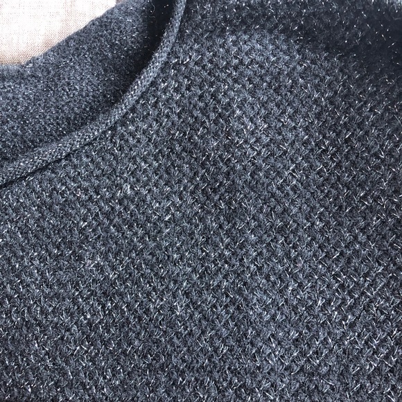 Joie Black and Metallic Silver Sparkle Sweater - Picture 5 of 6